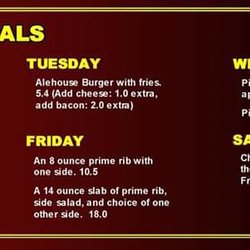 Alehouse Grill - Daily Specials
