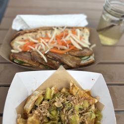 Rickshaw - Pork belly sandwich and potstickers