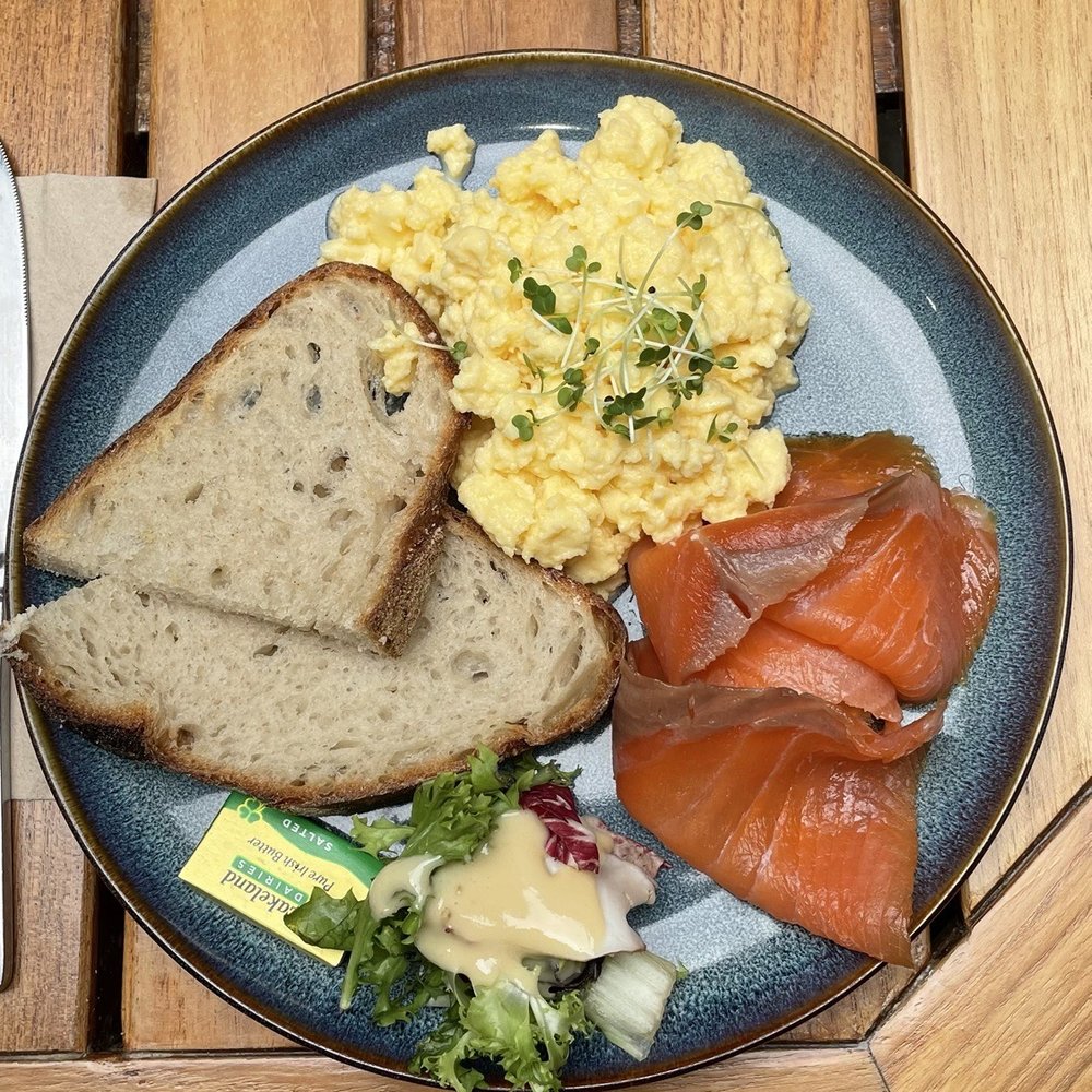 Deacons House Cafe - Scottish smoked salmon, free range scrambled eggs, farmhouse bread. - Coffee & Tea Near Me - Edinburgh, EDH