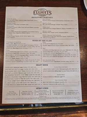 Menu photo 1 Elliott's Oyster House Seattle, WA Menu photo 1 Elliott's Oyster House Seattle, WA