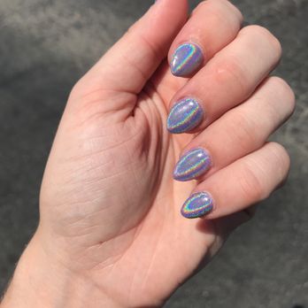 Pro Nails Design - Holographic nails with a light purple gel base :) love! - Nail Salons Near Me - San Jose, California