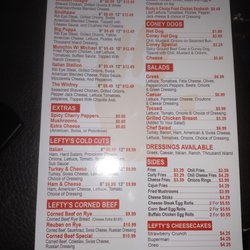 Leftys Cheese Steak- Woodhaven - Menu