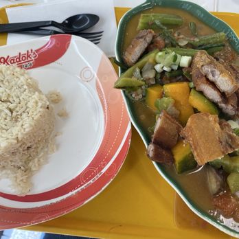 The Original Kadok's - Pakbet con Lechon Kawali plate. - Filipino Near Me - Daly City, California