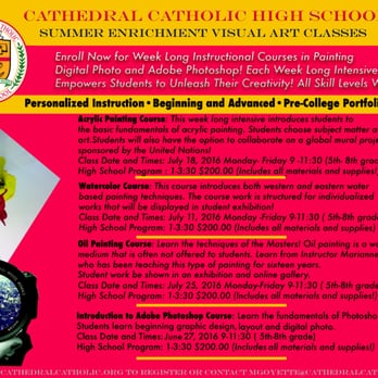 Cathedral Catholic High School - Summer Enrichment Camp For Painting and Introduction to Photoshop. Enroll Today! - Middle Schools & High Schools Near Me - San Diego, California