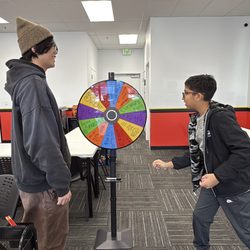 Mathnasium - Aiden is trying out the new mystery wheel of fun!