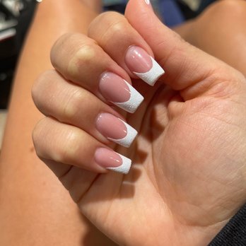 LAVIE NAILS & SPA - French with white glitter!! Love - Nail Salons Near Me - Corp Christi, Texas