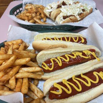Crystal Cafe - 3 HotDogs w/ Ketchup, Mustard & Double Order of Fry's & 2 HotDogs w/ Sauce and Slaw. - Diners Near Me - Parkersburg, West Virginia Crystal Cafe - 3 HotDogs w/ Ketchup, Mustard & Double Order of Fry's & 2 HotDogs w/ Sauce and Slaw. - Diners Near Me - Parkersburg, West Virginia