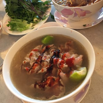 Saigon Restaurant - #13 Rare Beef Pho (no onions) with lime, hoisin, and sriracha + #27 spicy beef noodle soup - Vietnamese Near Me - Albuquerque, New Mexico