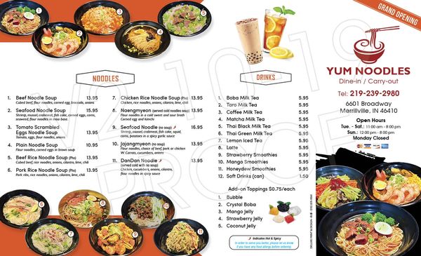 Menu photo 6 Yum Noodles Merrillville, IN