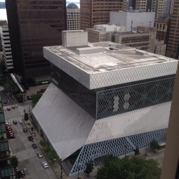 Seattle Public Library - Central Library - View from 17th floor at Renaissance - Libraries Near Me - Seattle, Washington Seattle Public Library - Central Library - View from 17th floor at Renaissance - Libraries Near Me - Seattle, Washington