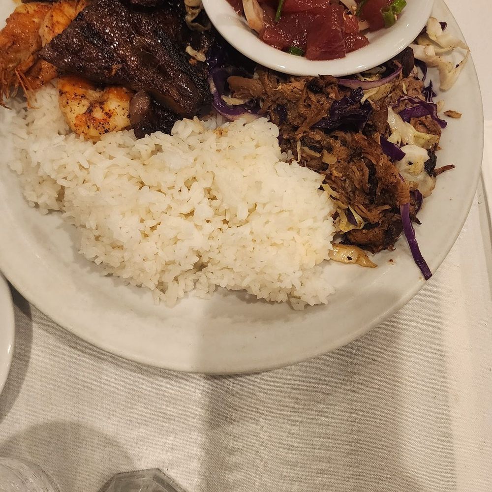 Menehune Grille - Mixed plate. They didn't have kalua pork so the substituted by giving extra kalbi - Venues & Event Spaces Near Me - Honolulu, Hawaii Menehune Grille - Mixed plate. They didn't have kalua pork so the substituted by giving extra kalbi - Venues & Event Spaces Near Me - Honolulu, Hawaii