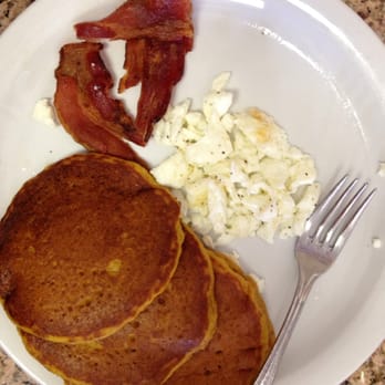 Perk Eatery - Pumpkin pancake combo with egg whites and bacon. - Diners Near Me - Scottsdale, Arizona