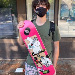 High quality shop deck w/ green top & clear grip tape