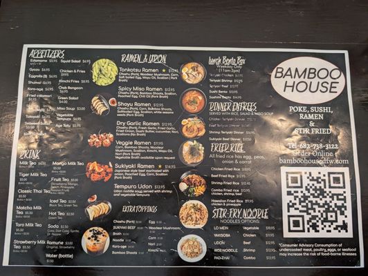 Menu photo 1 Bamboo House Euless, TX