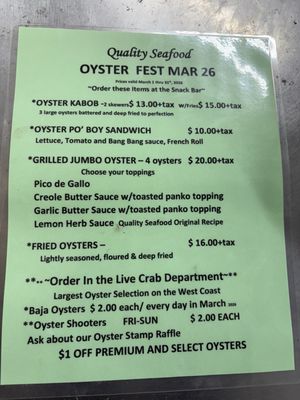 Menu photo 8 Quality Seafood Redondo Beach, CA