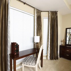 Gallery Drapery Designs - Functioning silk panels with embroidery leading edge band