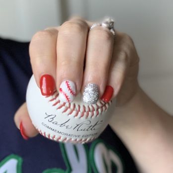 Nails By Regina - Plexigel over natural nails with gel polish baseball themed - Nail Technicians Near Me - Sarasota, Florida Nails By Regina - Plexigel over natural nails with gel polish baseball themed - Nail Technicians Near Me - Sarasota, Florida