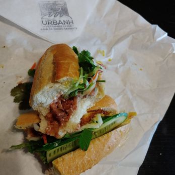 Urbanh Cafe - Another view of the pork belly banh mi. - Vietnamese Near Me - Chandler, Arizona Urbanh Cafe - Another view of the pork belly banh mi. - Vietnamese Near Me - Chandler, Arizona