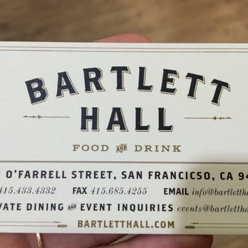 Bartlett Hall - Their business card - Breweries Near Me - San Francisco, California