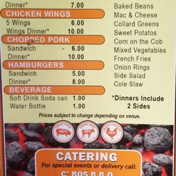C BO S Oldtime Smokehouse BBQ - Menu