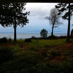 Wide angle shot of the view from the Cedar Suite