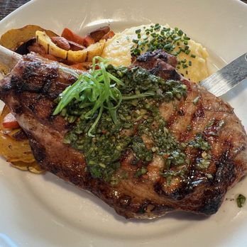Acreage - FRENCHED PORK CHOP
FIRE GRILLED BONE-IN CHOP, POTATO PURÉE, SEASONAL VEGETABLES, CHIMICHURRI - Cideries Near Me - Lafayette, Colorado Acreage - FRENCHED PORK CHOP
FIRE GRILLED BONE-IN CHOP, POTATO PURÉE, SEASONAL VEGETABLES, CHIMICHURRI - Cideries Near Me - Lafayette, Colorado