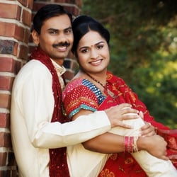 Trio Le - An Indian traditional bridal hair and makeup by Quang le,