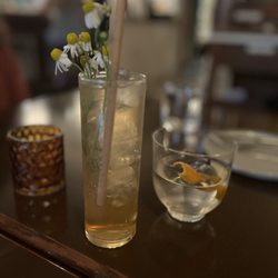 Field Day cocktails (left) and Negroni Bianco (right) were outstanding