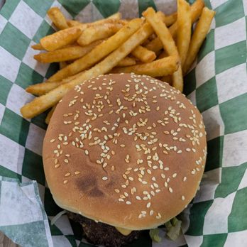 Gimme Burger - Double hamburger with fries - Food Trucks Near Me - Austin, Texas