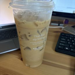 Spend $8 on a coffee, 2 for a tip, and your coffee is 3/4 ice Spend $8 on a coffee, 2 for a tip, and your coffee is 3/4 ice