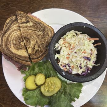 Dunkin' - St. Patrick's  corn beef on marble rye, with side of coleslaw!!! - Donuts Near Me - Bonita Springs, Florida
