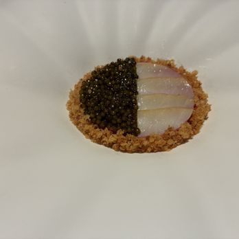 Acquerello - Sturgeon and Caviar  Passmore Ranch Reserve Caviar, smoked sturgeon omelette, red onion, zabaglione - Italian Near Me - San Francisco, California