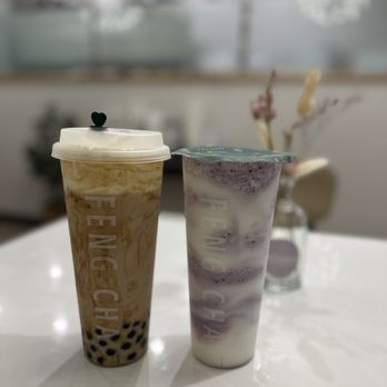 Feng Cha Teahouse - Creme Brulee Dirty Boba and Purple Reign - Desserts Near Me - Newark, California Feng Cha Teahouse - Creme Brulee Dirty Boba and Purple Reign - Desserts Near Me - Newark, California