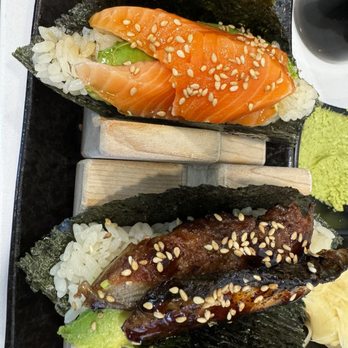 Yuubi Sushi - Salmon Hand Roll and Unagi Hand Roll - Sushi Bars Near Me - Beaverton, Oregon