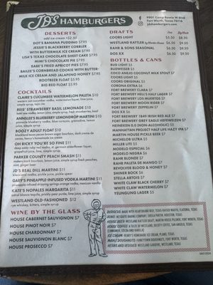 Menu photo 1 JD's Hamburgers Fort Worth, TX Menu photo 1 JD's Hamburgers Fort Worth, TX