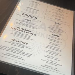 Brunch menu 2024