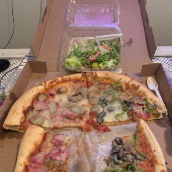 Oz Pizza - Half Hercules half The Mack leftovers (cold) looked better hot but still good . Plus leftover Greek salad. Read review to understand - Pizza Near Me - East Point, Georgia