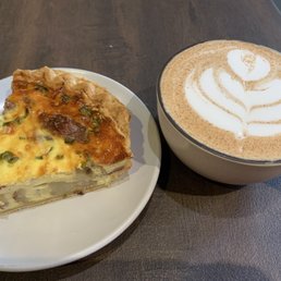 Bacon quiche and Chai latte Bacon quiche and Chai latte