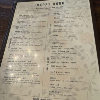 Finch - Menu - American Near Me - Wildomar, California
