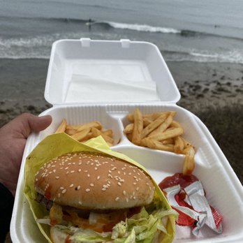Neptune's Net - Cheese Burger and fries - Seafood Near Me - Malibu, California