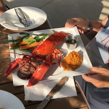 Half Moon Point - Whole Lobster with sirloin steak. Mashed sweet potatoes and mixed vegetables. - Seafood Near Me - Point Pleasant, New Jersey Half Moon Point - Whole Lobster with sirloin steak. Mashed sweet potatoes and mixed vegetables. - Seafood Near Me - Point Pleasant, New Jersey