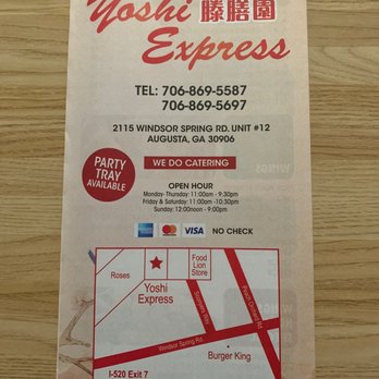 Yoshi Express - Front menu - Chinese Near Me - Augusta, Georgia Yoshi Express - Front menu - Chinese Near Me - Augusta, Georgia
