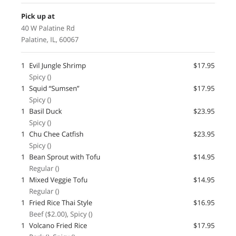 My dinner take out order from Thurs. 1-2-2025 :-) My dinner take out order from Thurs. 1-2-2025 :-)