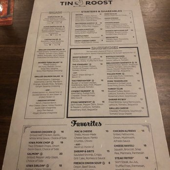 Tin Roost - Food Menu - Venues & Event Spaces Near Me - North Liberty, Iowa Tin Roost - Food Menu - Venues & Event Spaces Near Me - North Liberty, Iowa