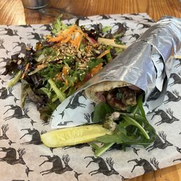 Chicken shawarma and side salad