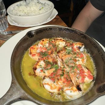 Maison Pickle - Classic Shrimp Scampi with rice pilaf- tasty and well made - Cocktail Bars Near Me - New York, New York Maison Pickle - Classic Shrimp Scampi with rice pilaf- tasty and well made - Cocktail Bars Near Me - New York, New York