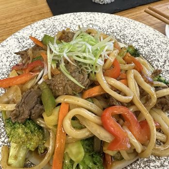 Funshi Sushi Ramen Boba - Stir Fry Beef Udon - Sushi Bars Near Me - Rocky River, Ohio Funshi Sushi Ramen Boba - Stir Fry Beef Udon - Sushi Bars Near Me - Rocky River, Ohio