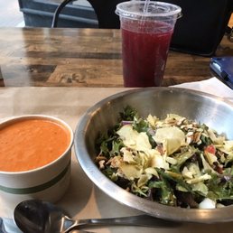 Tomato soup with the Bluegrass Blackberry Salad Tomato soup with the Bluegrass Blackberry Salad