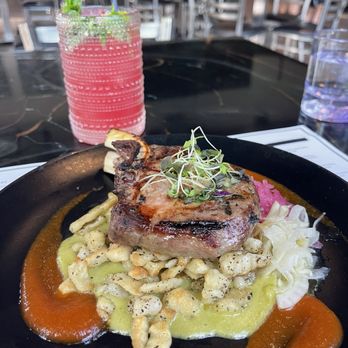 BLAKE Brewhouse & Distillery - The pork chop was perfectly cooked. Absolutely delicious. - Asian Fusion Near Me - Canmore, Alberta BLAKE Brewhouse & Distillery - The pork chop was perfectly cooked. Absolutely delicious. - Asian Fusion Near Me - Canmore, Alberta