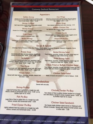 Menu photo 7 Castaways Bonifay, FL